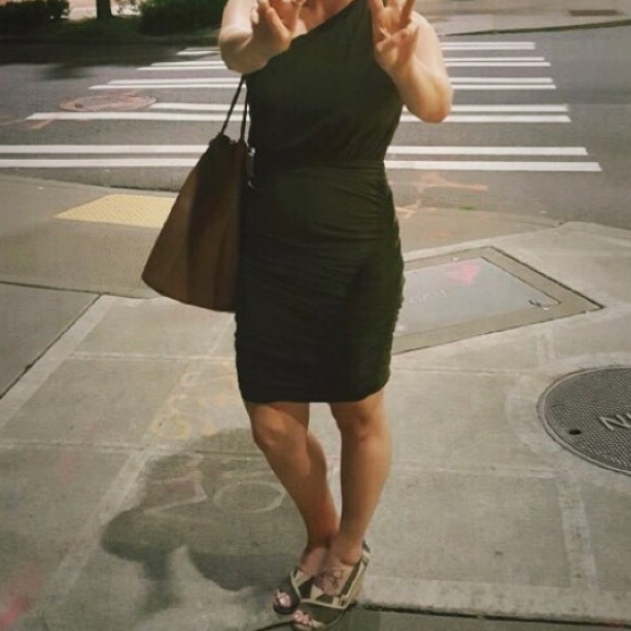 Green One Shoulder Dress - Picture 1 of 3